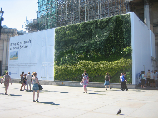 Van Gogh organic living wall in Trafalgar square